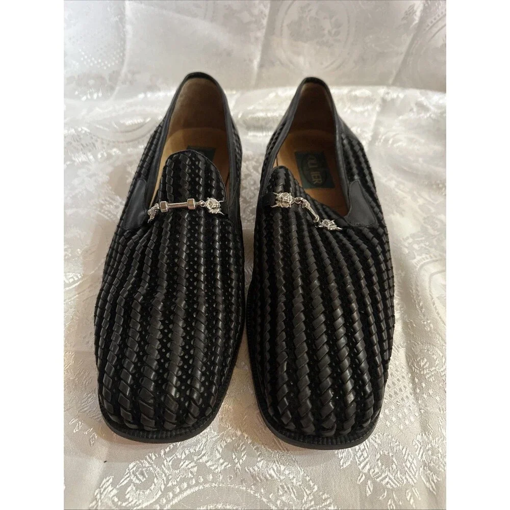 Olivier 12 Woven Black Shoes Made In Italy